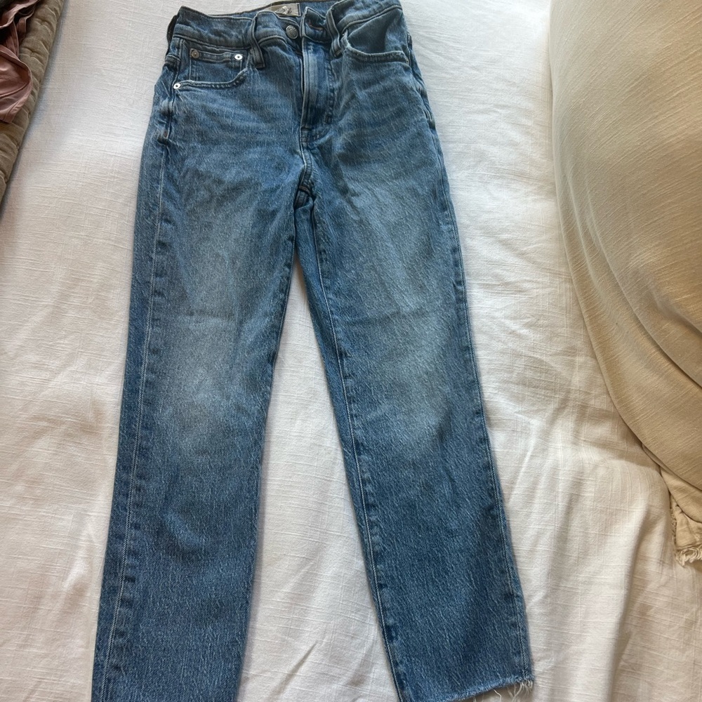 Madewell raw hem cropped denim